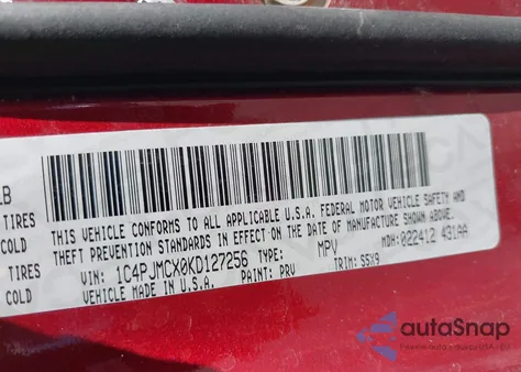 2019 Jeep Cherokee Latitude 4X4 z USA, uszkodzony, nr VIN 1C4PJMCX0KD127256